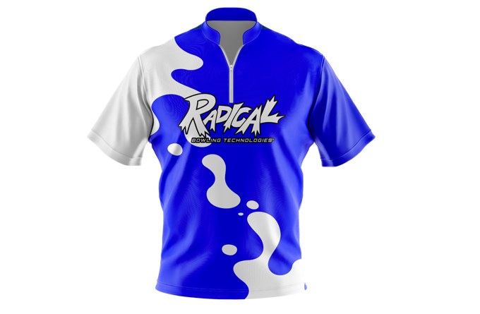 Radical Men's Slash Performance Crew Neck Bowling Shirt Dri-Fit Graphite White 