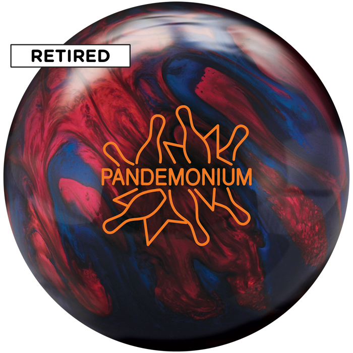 Retired pandemonium bowling ball with red and blue colors-1